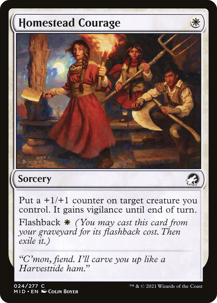 Homestead Courage (MID-024) [Innistrad: Midnight Hunt] MTG Single Wizards of the Coast