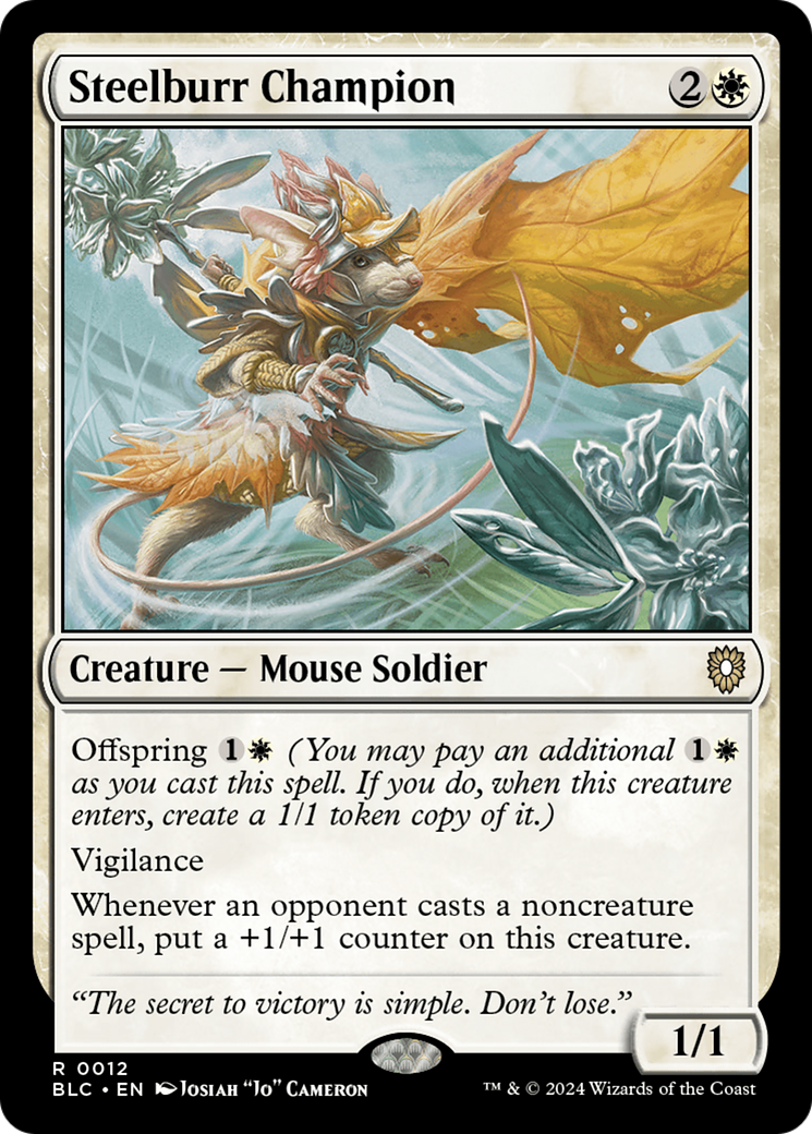Steelburr Champion (BLC-012) [Bloomburrow Commander] MTG Single Wizards of the Coast