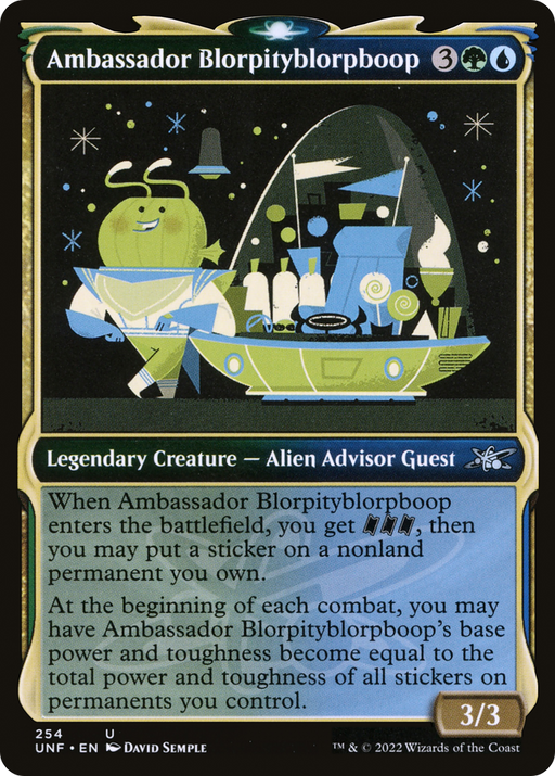 Ambassador Blorpityblorpboop (UNF-254) [Unfinity] (Showcase) Foil MTG Single Wizards of the Coast