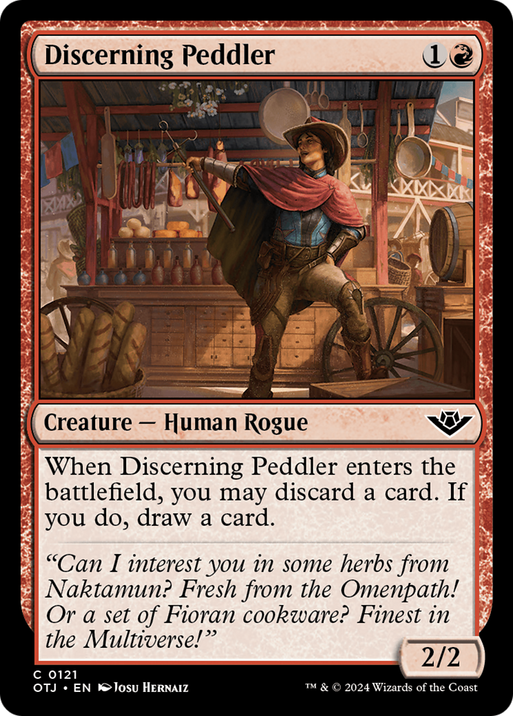 Discerning Peddler (OTJ-121) [Outlaws of Thunder Junction] Foil MTG Single Wizards of the Coast