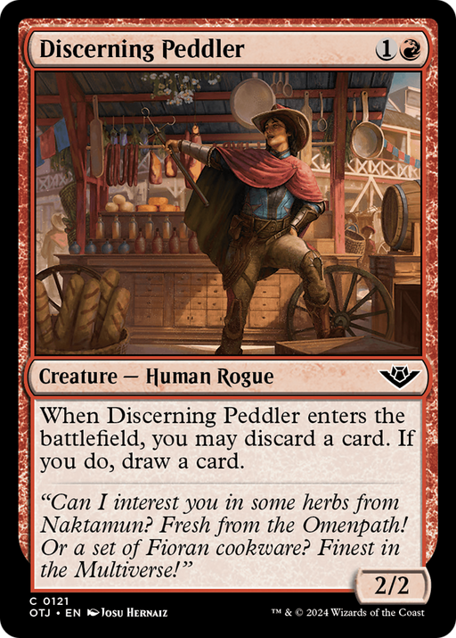 Discerning Peddler (OTJ-121) [Outlaws of Thunder Junction] Foil MTG Single Wizards of the Coast