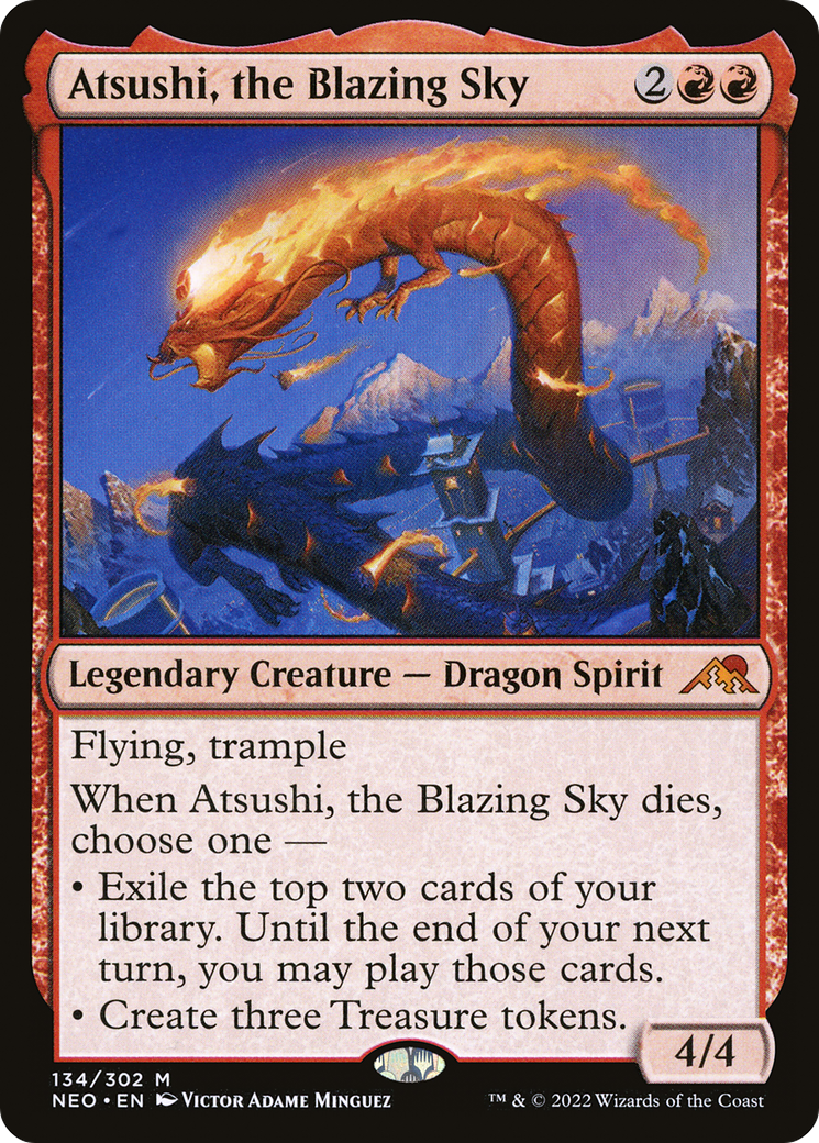 Atsushi, the Blazing Sky (NEO-134) [Kamigawa: Neon Dynasty] MTG Single Wizards of the Coast