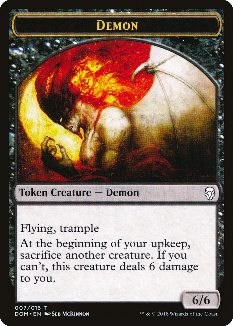 Demon Token (DOM-007) [Tokens] Dominaria Tokens MTG Single Wizards of the Coast