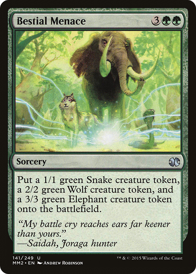 Bestial Menace (MM2-141) [Modern Masters 2015] MTG Single Wizards of the Coast