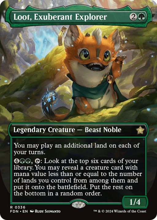 Loot, Exuberant Explorer (FDN-336) [Foundations] (Borderless) Foil MTG Single Wizards of the Coast