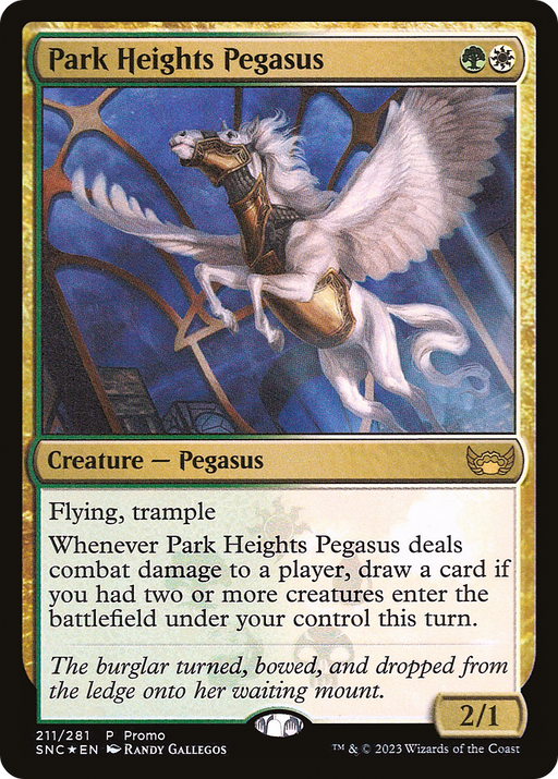 Park Heights Pegasus (MEDIA-211★) [Streets of New Capenna Promos] Foil MTG Single Wizards of the Coast