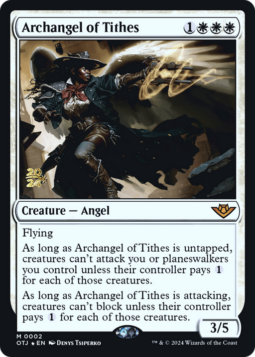 Archangel of Tithes (PRE-002) [Outlaws of Thunder Junction Promos] Foil MTG Single Wizards of the Coast