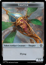 Thopter // Manifest Double-Sided Token [Tokens] Outlaws of Thunder Junction Commander Tokens MTG Single Magic: The Gathering