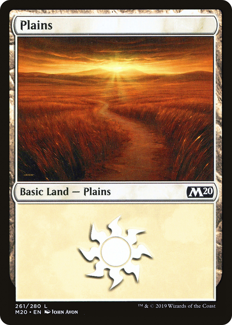 Plains (M20-261) [Core Set 2020] Foil MTG Single Wizards of the Coast