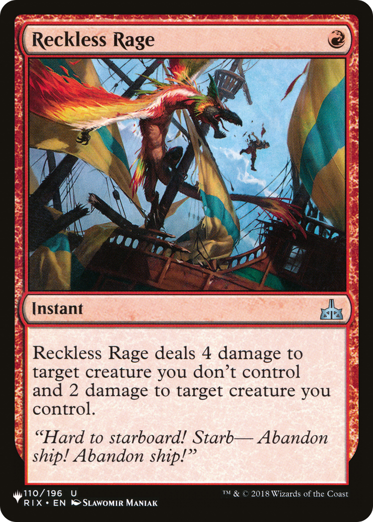 Reckless Rage (LIST-RIX-110) [Mystery Booster] The List MTG Single Wizards of the Coast