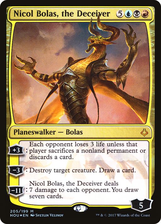 Nicol Bolas, the Deceiver (HOU-205) [Hour of Devastation] Foil MTG Single Wizards of the Coast