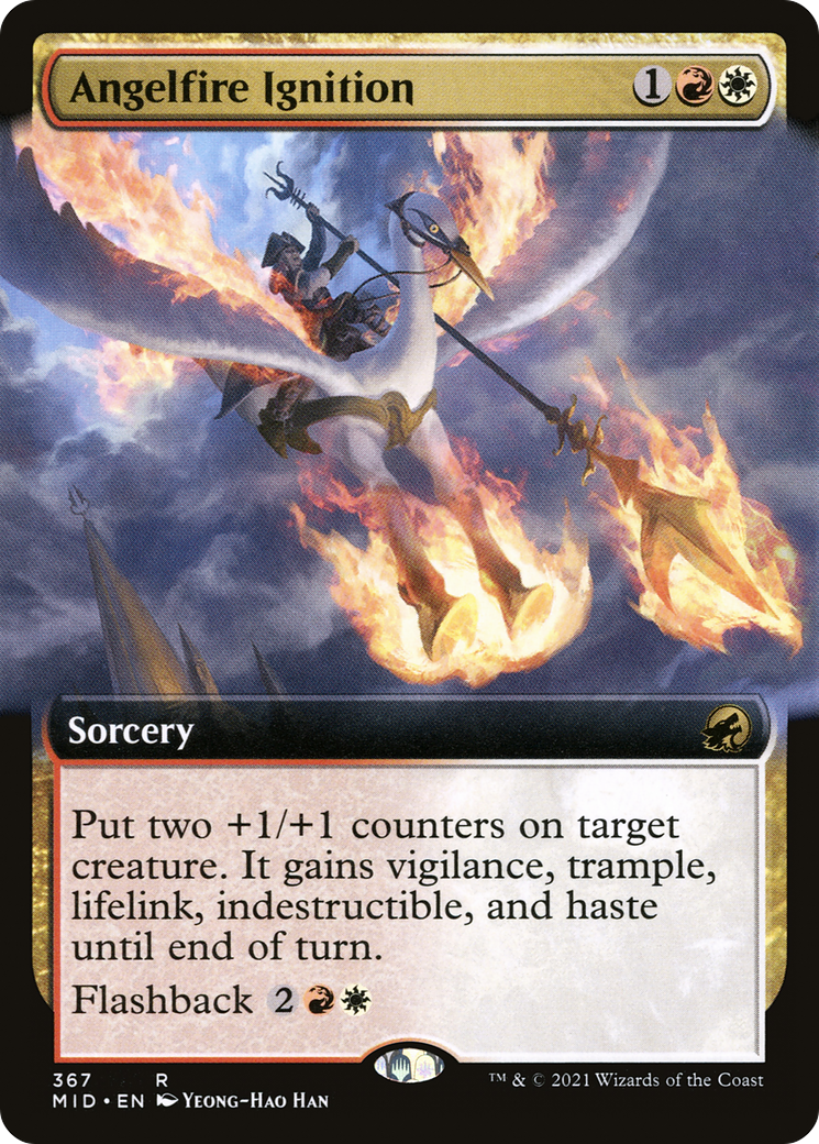 Angelfire Ignition (MID-367) [Innistrad: Midnight Hunt] (Extended Art) Foil MTG Single Wizards of the Coast