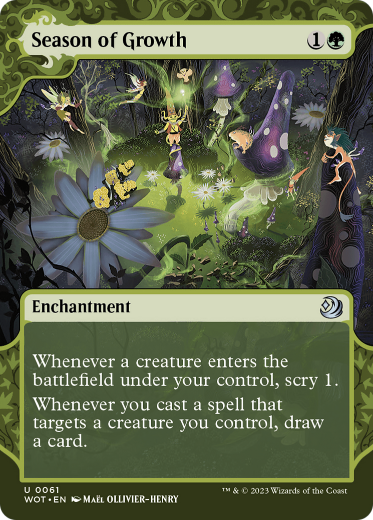 Season of Growth (WOT-061) [Wilds of Eldraine: Enchanting Tales] (Showcase) (Borderless) Foil MTG Single Wizards of the Coast