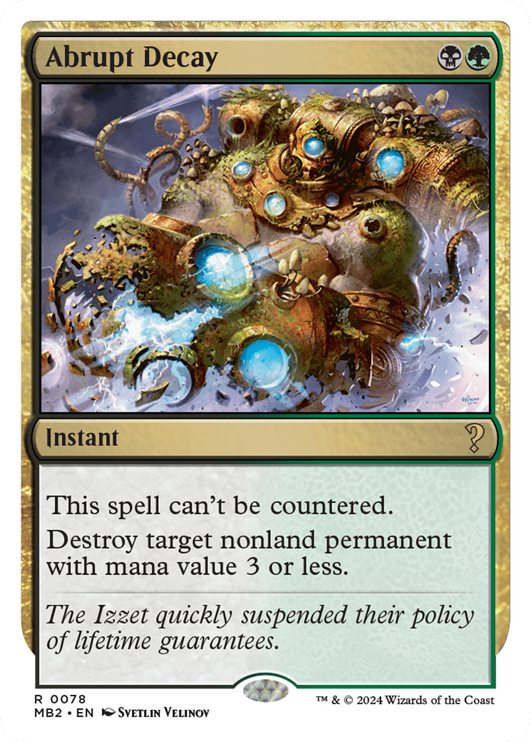 Abrupt Decay (White Border) (MB2-078) [Mystery Booster] Mystery Booster 2 MTG Single Wizards of the Coast
