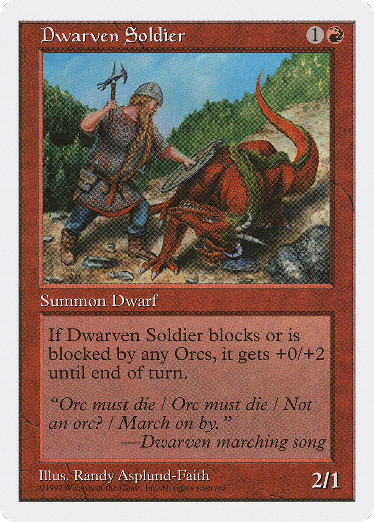 Dwarven Soldier (5ED-221) [Fifth Edition] MTG Single Magic: The Gathering