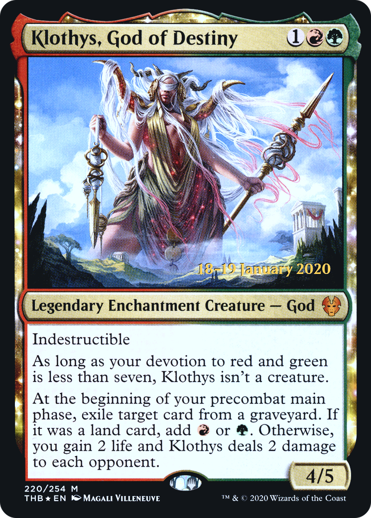 Klothys, God of Destiny (PRE-220) [Theros Beyond Death Promos] Foil MTG Single Wizards of the Coast