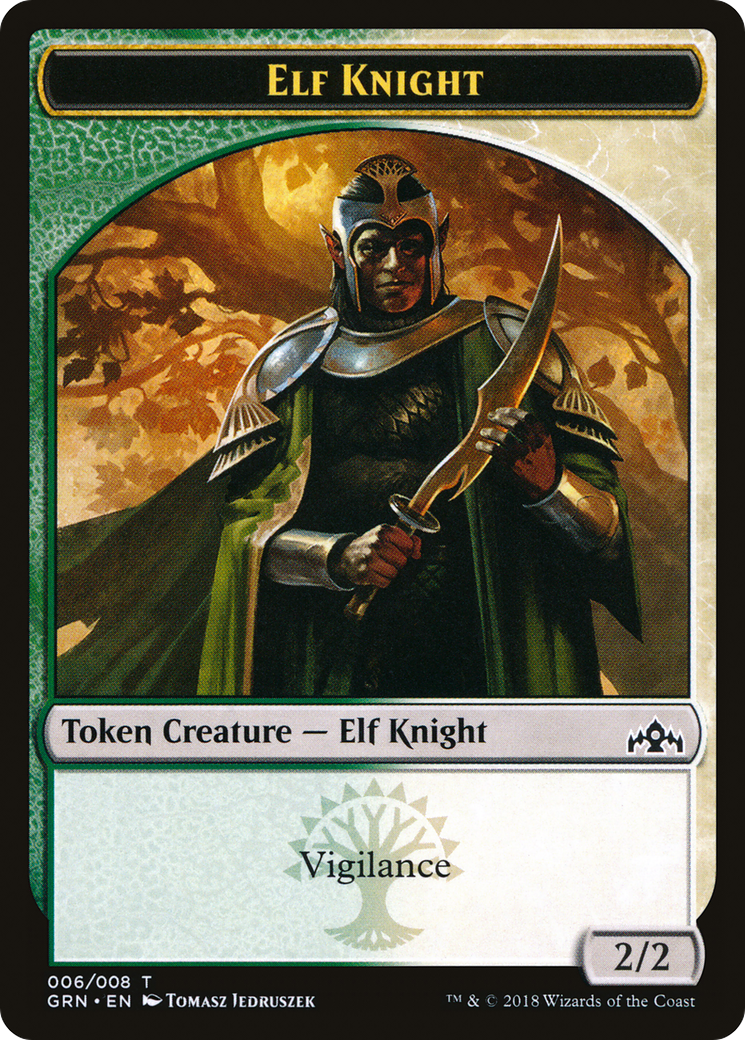 Elf Knight Token (GRN-006) [Tokens] Guilds of Ravnica Tokens MTG Single Wizards of the Coast