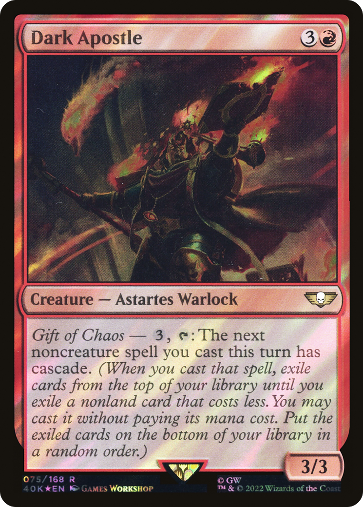 Dark Apostle (Surge Foil) (40K-075) [Warhammer 40,000 Commander] Foil MTG Single Wizards of the Coast