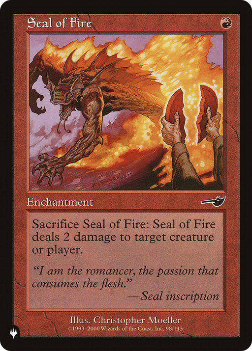 Seal of Fire (LIST-NEM-98) [Mystery Booster] The List MTG Single Wizards of the Coast