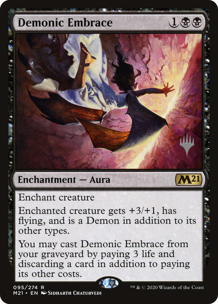 Demonic Embrace (PPM21-95P) [Core Set 2021 Promos] Foil MTG Single Wizards of the Coast