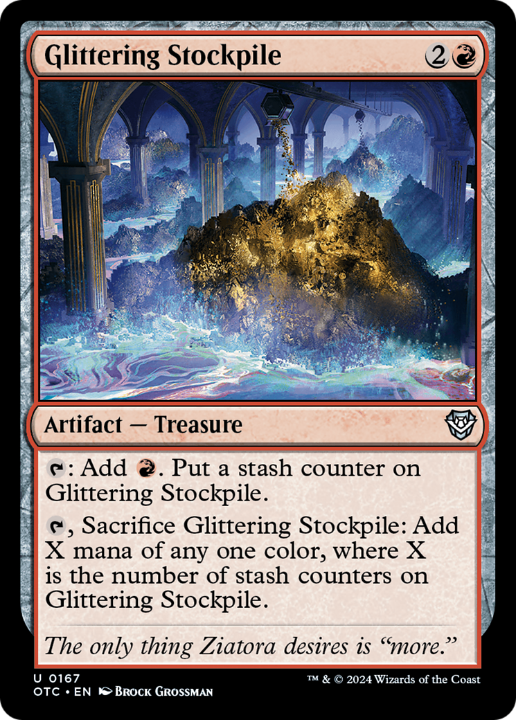 Glittering Stockpile (OTC-167) [Outlaws of Thunder Junction Commander] MTG Single Wizards of the Coast