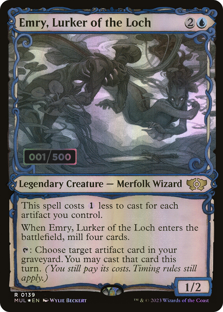 Emry, Lurker of the Loch (Serial Numbered) (MUL-139) [Multiverse Legends] (Showcase) Foil MTG Single Wizards of the Coast