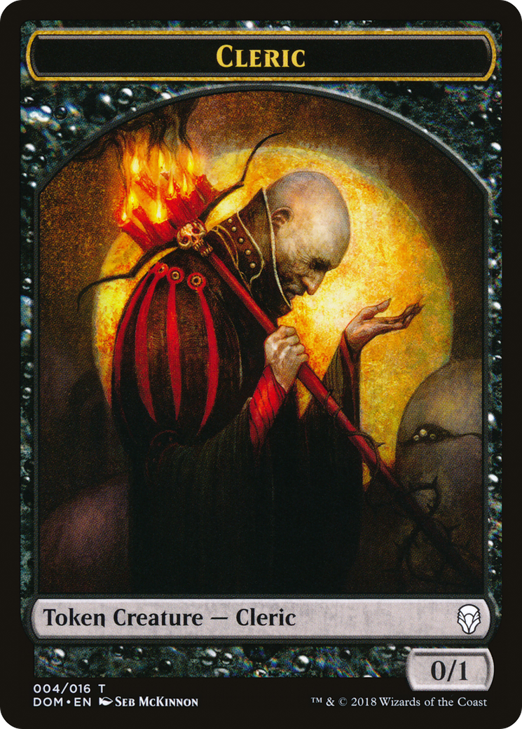 Cleric Token (DOM-004) [Tokens] Dominaria Tokens MTG Single Wizards of the Coast