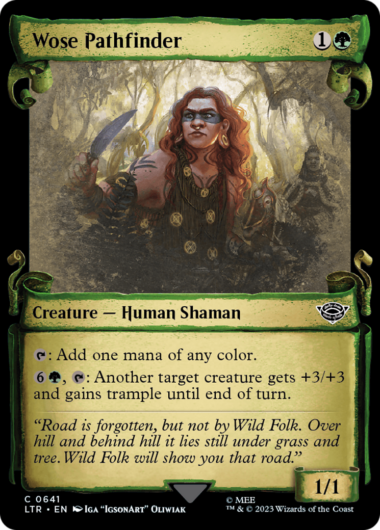 Wose Pathfinder (Showcase Scrolls) (LTR-641) [The Lord of the Rings: Tales of Middle-earth] (Showcase) Foil MTG Single Wizards of the Coast