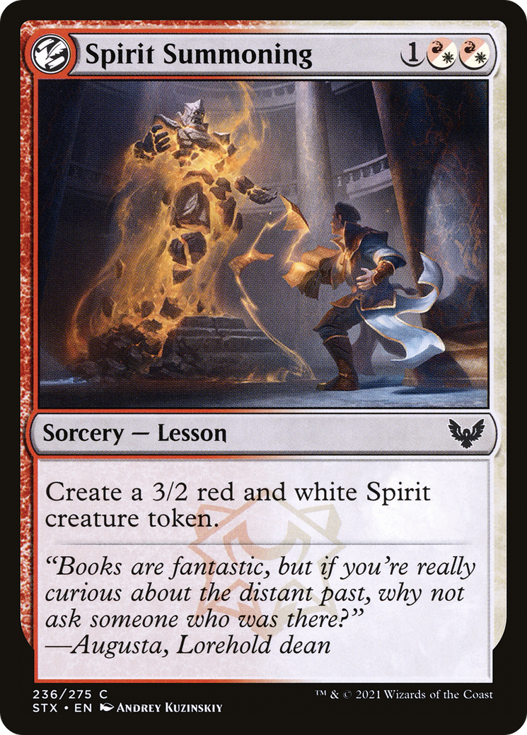 Spirit Summoning (STX-236) [Strixhaven: School of Mages] Foil MTG Single Wizards of the Coast