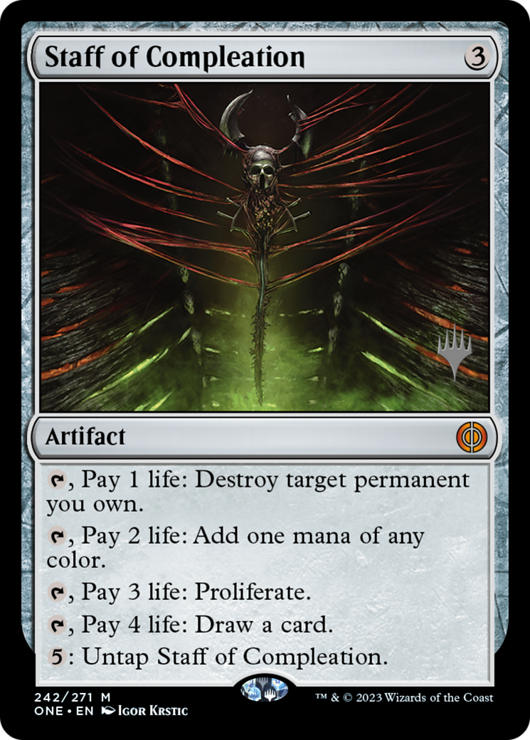 Staff of Compleation (PPONE-242P) [Phyrexia: All Will Be One Promos] Foil MTG Single Wizards of the Coast