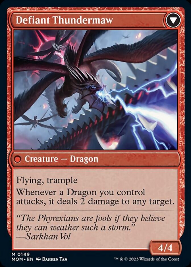 Invasion of Tarkir // Defiant Thundermaw [March of the Machine] MTG Single Magic: The Gathering   