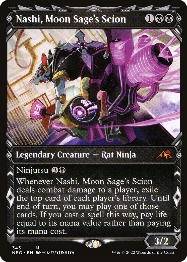 Nashi, Moon Sage's Scion (NEO-343) [Kamigawa: Neon Dynasty] (Showcase) MTG Single Wizards of the Coast