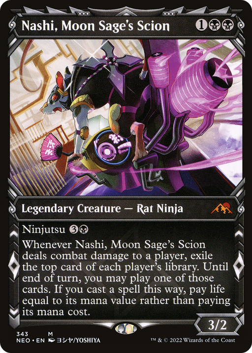 Nashi, Moon Sage's Scion (NEO-343) [Kamigawa: Neon Dynasty] (Showcase) MTG Single Wizards of the Coast