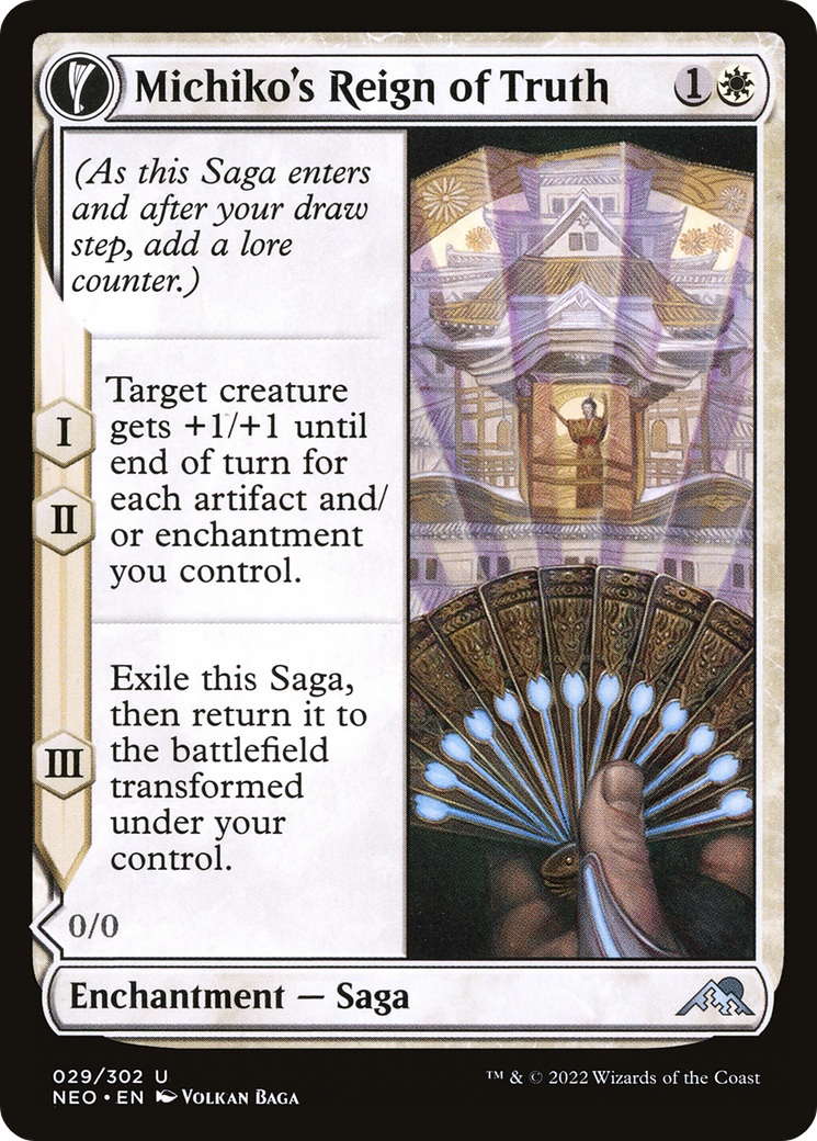 Michiko's Reign of Truth // Portrait of Michiko (NEO-029) [Kamigawa: Neon Dynasty] Foil MTG Single Wizards of the Coast
