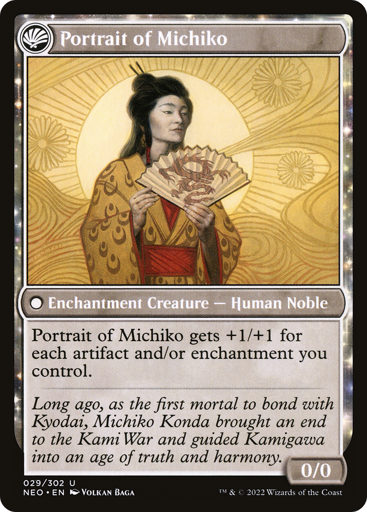 Michiko's Reign of Truth // Portrait of Michiko (NEO-029) [Kamigawa: Neon Dynasty] Foil MTG Single Wizards of the Coast
