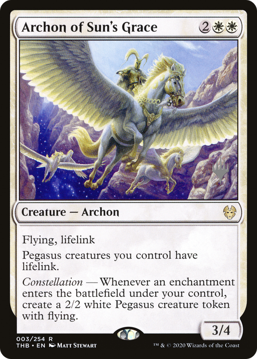 Archon of Sun's Grace (PPTHB-003) [Theros Beyond Death Promos] MTG Single Wizards of the Coast