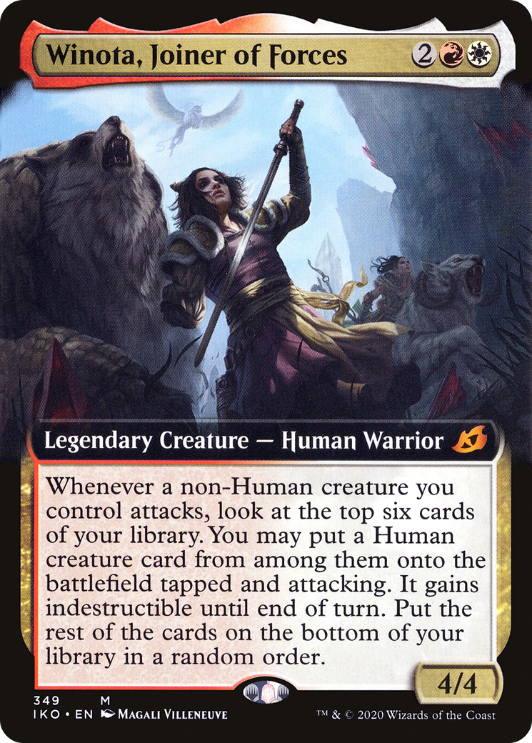 Winota, Joiner of Forces (IKO-349) [Ikoria: Lair of Behemoths] (Extended Art) Foil MTG Single Wizards of the Coast