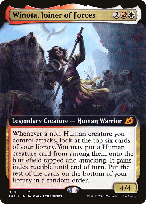 Winota, Joiner of Forces (IKO-349) [Ikoria: Lair of Behemoths] (Extended Art) MTG Single Wizards of the Coast