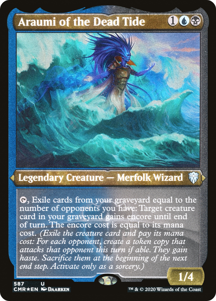 Araumi of the Dead Tide (Foil Etched) (CMR-587) [Commander Legends] Foil MTG Single Wizards of the Coast
