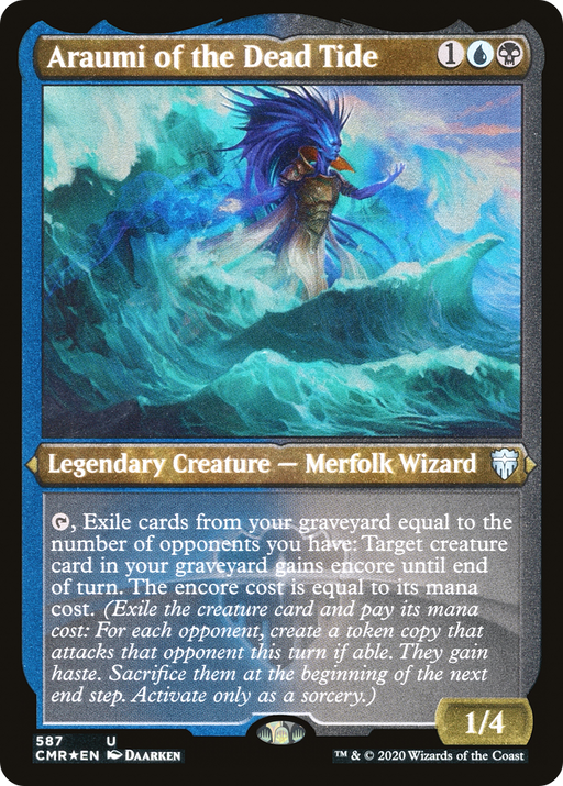 Araumi of the Dead Tide (Foil Etched) (CMR-587) [Commander Legends] Foil MTG Single Wizards of the Coast