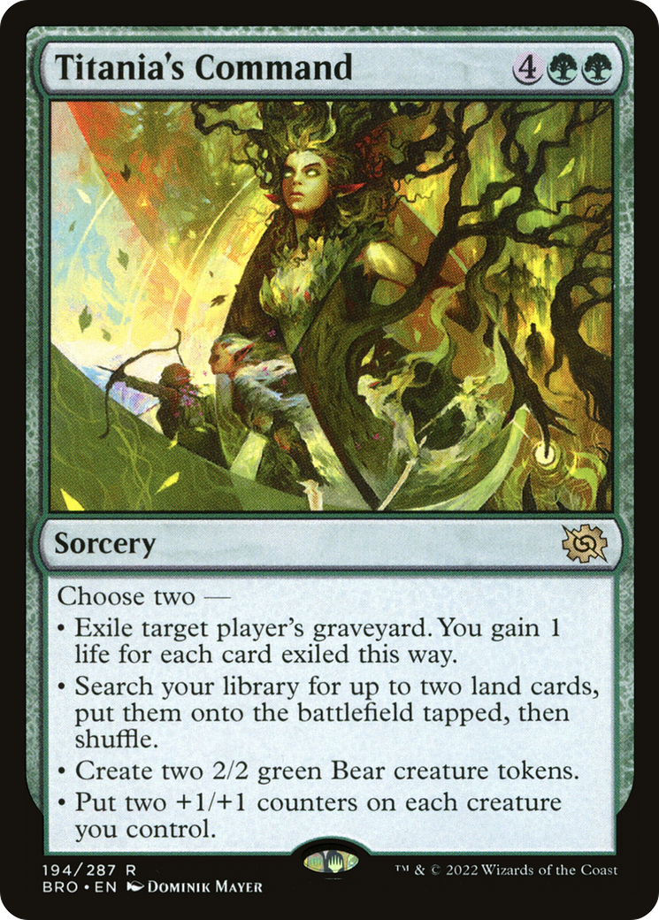 Titania's Command (BRO-194) [The Brothers' War] MTG Single Wizards of the Coast