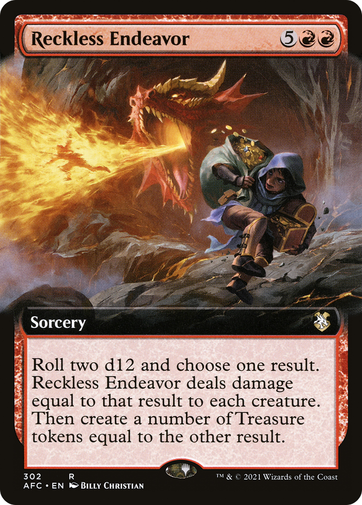 Reckless Endeavor (AFC-302) [Forgotten Realms Commander] (Extended Art) MTG Single Wizards of the Coast