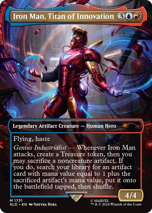 Iron Man, Titan of Innovation (SLD-1731) [Secret Lair Drop] (Borderless) Foil MTG Single Wizards of the Coast