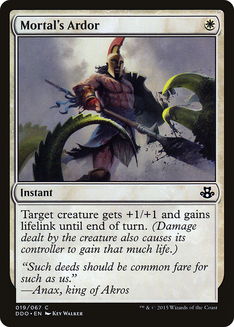 Mortal's Ardor (DDO-019) [Misc] Duel Decks: Elspeth vs. Kiora MTG Single Wizards of the Coast