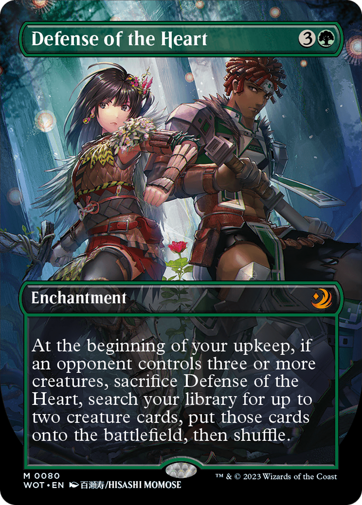 Defense of the Heart (Anime Borderless) (WOT-080) [Wilds of Eldraine: Enchanting Tales] (Borderless) Foil MTG Single Wizards of the Coast