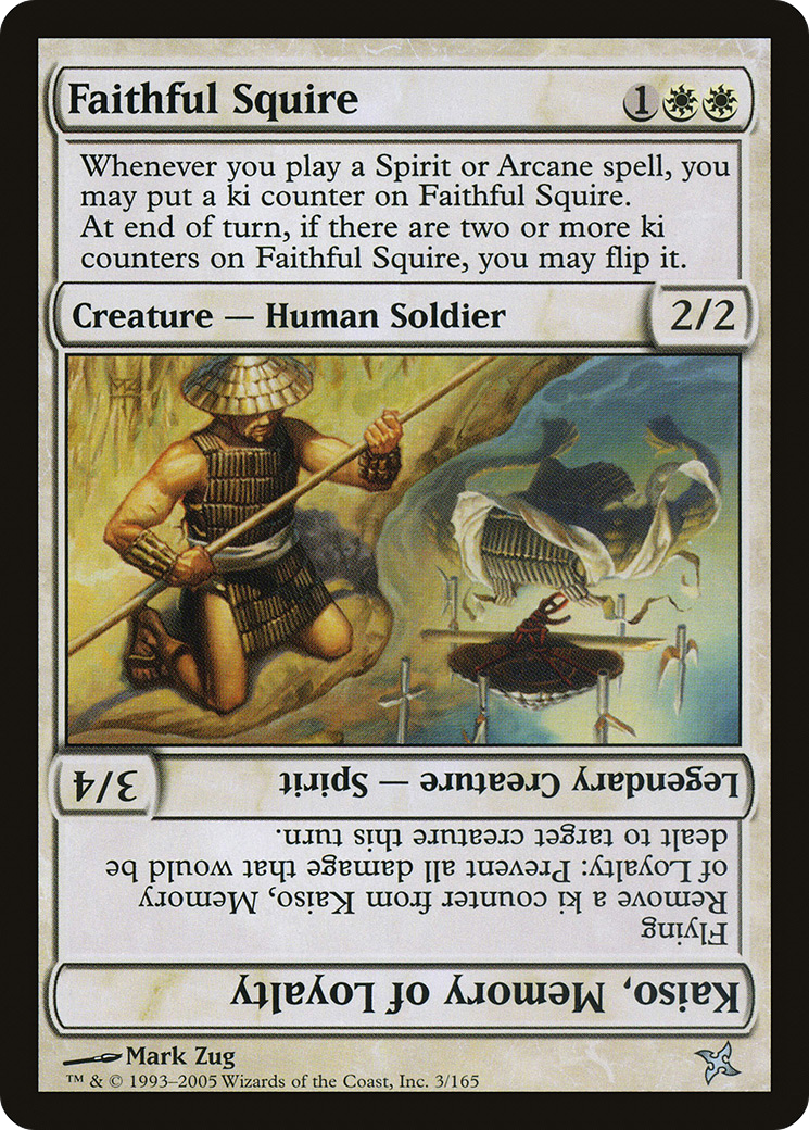 Faithful Squire // Kaiso, Memory of Loyalty (BOK-003) [Betrayers of Kamigawa] MTG Single Wizards of the Coast