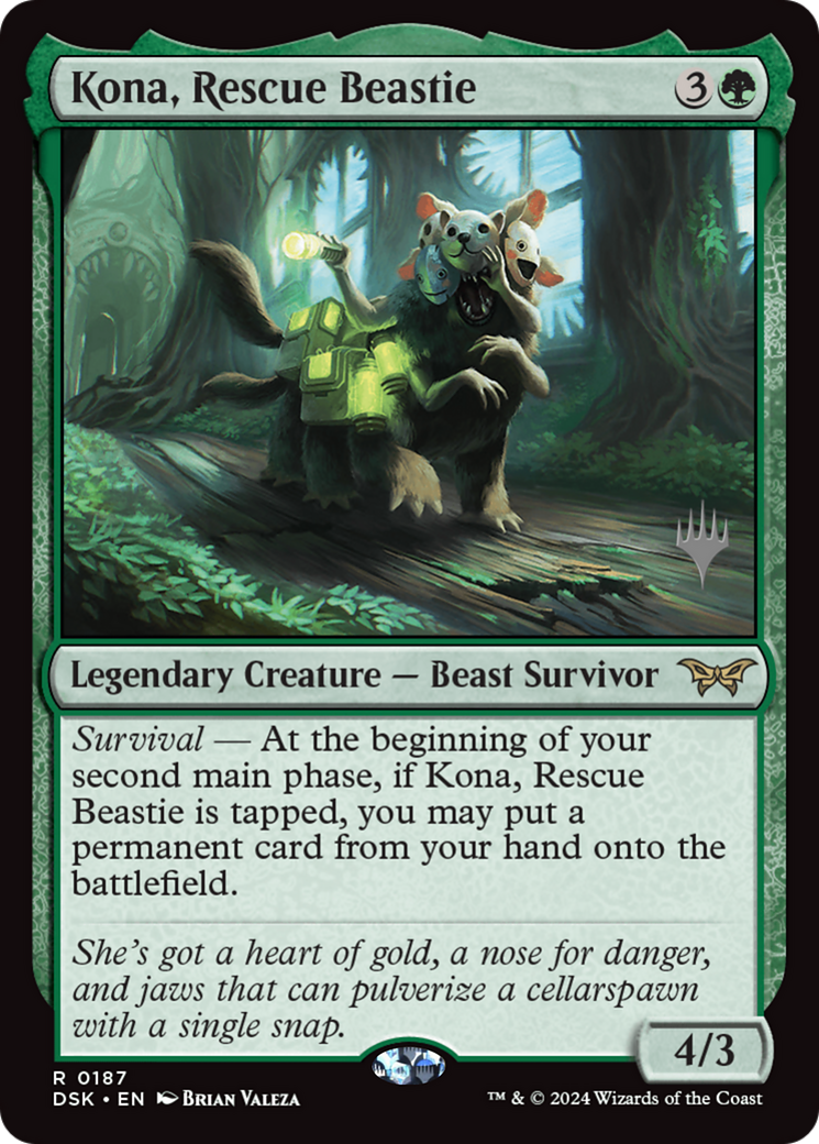 Kona, Rescue Beastie (0187) (PPDSK-187) [Duskmourn: House of Horror Promos] MTG Single Wizards of the Coast