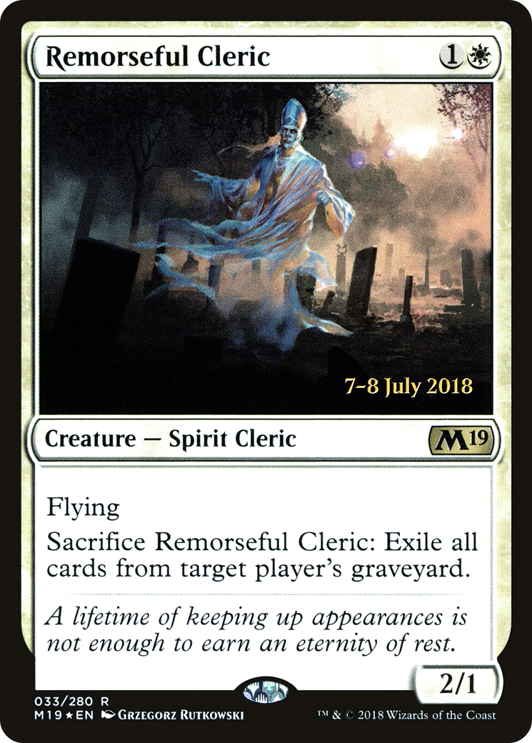 Remorseful Cleric (PRE-033) [Core Set 2019 Promos] Foil MTG Single Wizards of the Coast