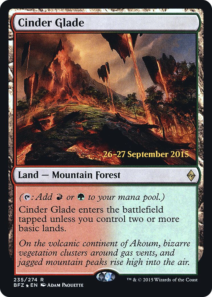 Cinder Glade (PRE-235) [Battle for Zendikar Promos] Foil MTG Single Wizards of the Coast