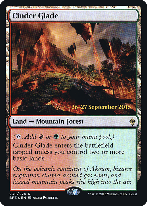 Cinder Glade (PRE-235) [Battle for Zendikar Promos] Foil MTG Single Wizards of the Coast